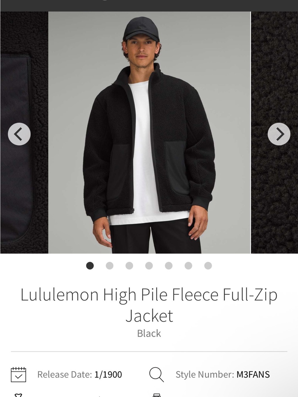 lululemon athletica Black High-Pile Fleece Full-Zip Jacket